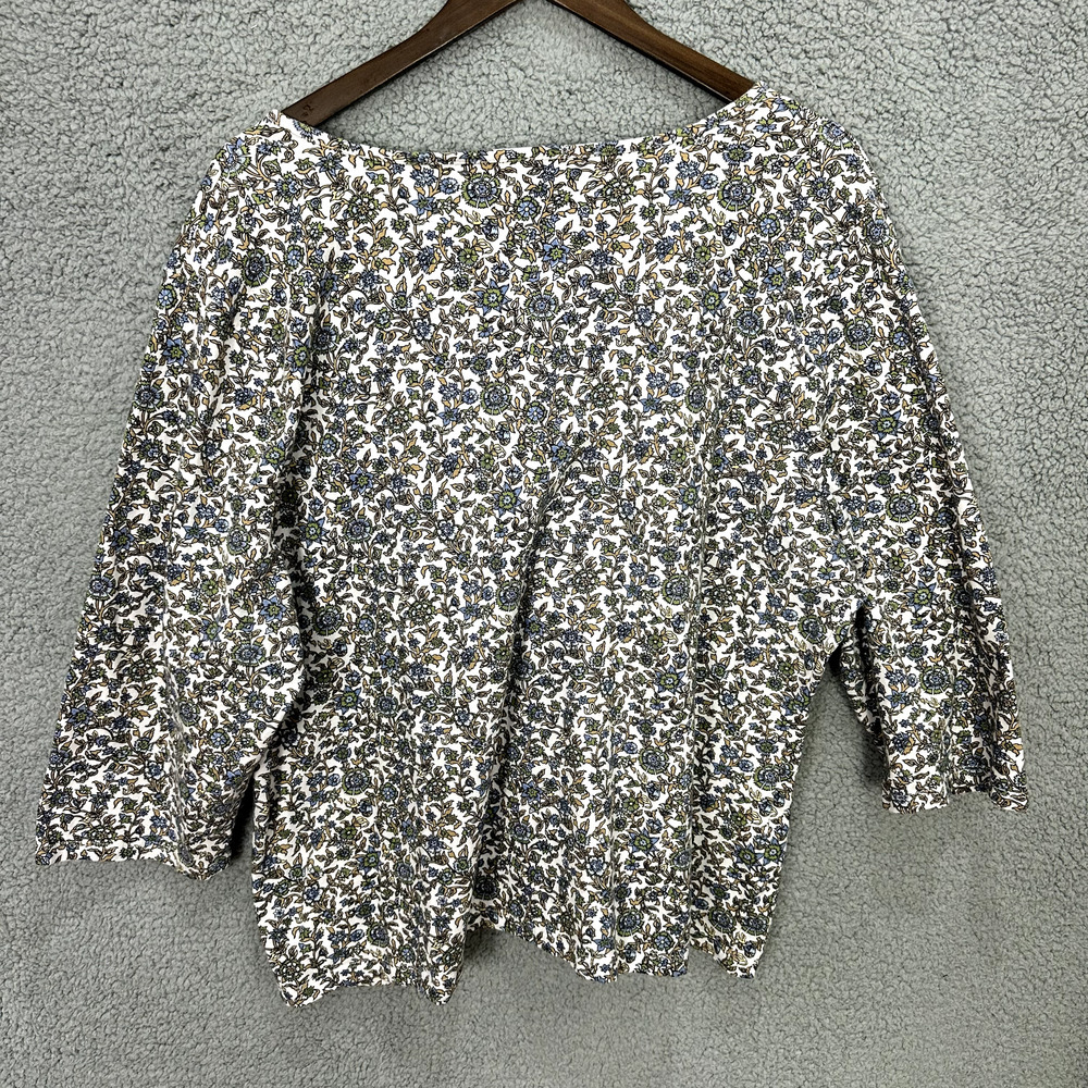 Liz Claiborne Top Women 3X Floral Gathered Dainty Ditzy boho cottagecore vtg 90s - Picture 6 of 7